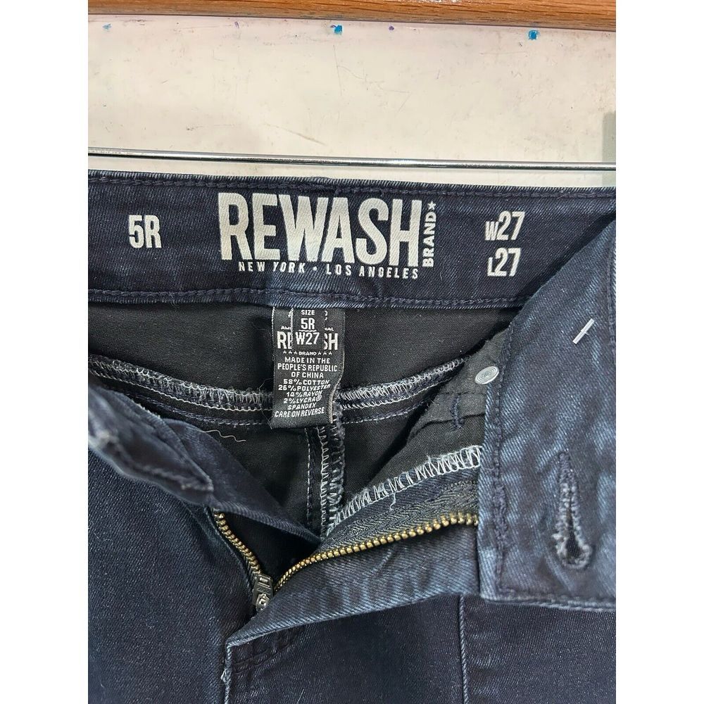 Rewash Brand Womens Size 5R Blue Denim Jeans Dark Was 27X27 Mid Rise - Picture 6 of 11